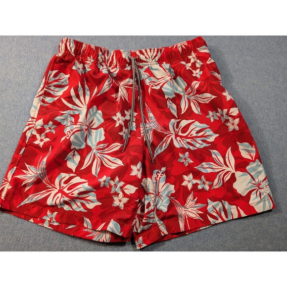Speedo Other - Speedo Mens Red Tropical Hibiscus Floral Swim Trunks XXL Mesh Liner Board Shorts